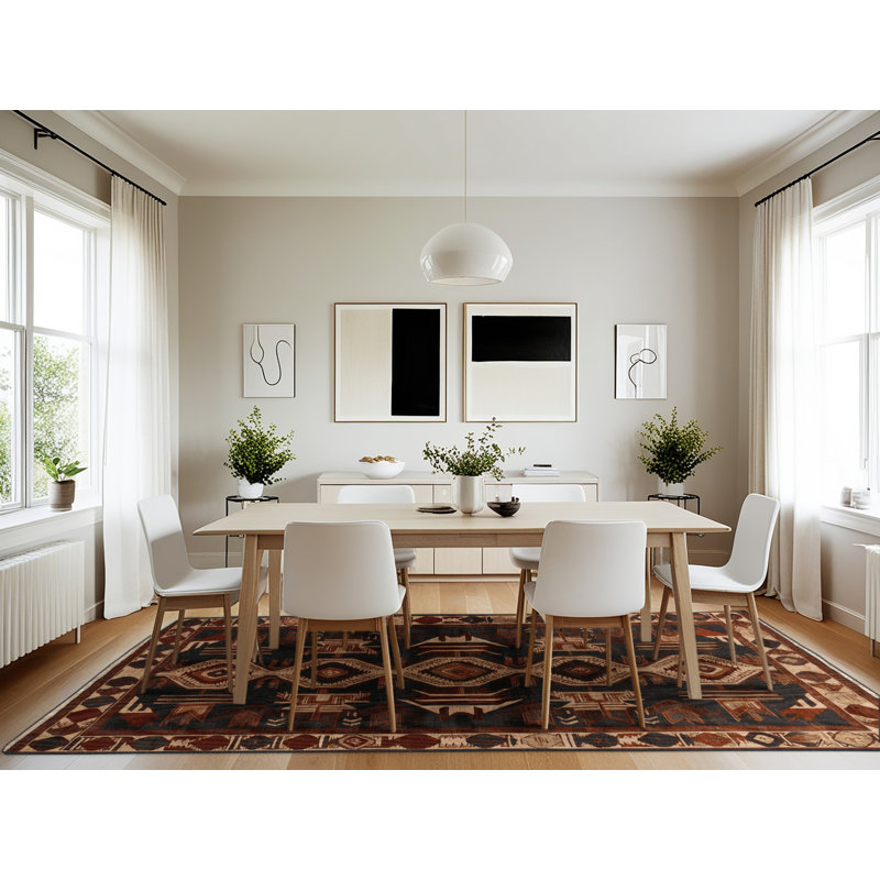 Machine Washable Turkish Black Area Rug, Rectangle 7' x 10'