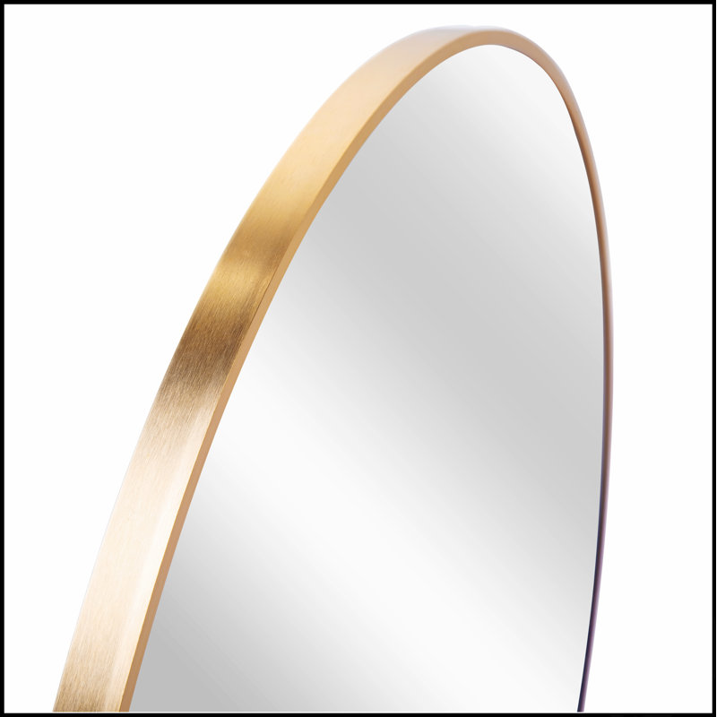 Élégant miroir rond en métal avec verre haute définition et cadre en aluminium durable, parfait pour les intérieurs modernes