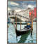 «Gondola Rialto Bridge Italy» par Alan Blaustein - reproduction de photo à cadre flottant sur toile