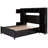 Full Size Wooden Bed With Built-In Cabinet And Shelf - Solid Flair-1507443918