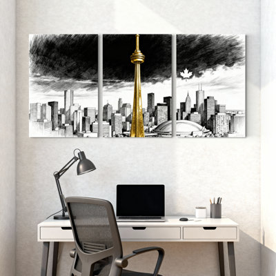 Ensemble d'illustrations murales sur toile Landmark Toronto
