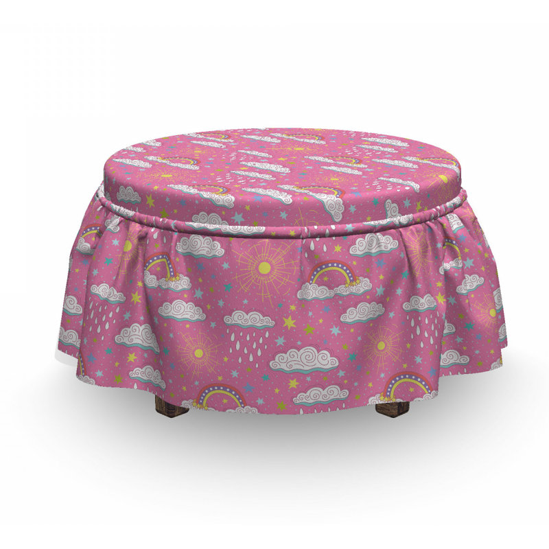 Housse pour repose-pieds arc-en-ciel