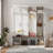 Farmhouse Hall Tree With 4 Hidden Hanging Hooks, 8 Doors, Seating Bench And Shoe Cabinet-53378590