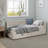 Modern Style Twin Size L Shape Corner Bed, Linen Upholstered Daybed with Two Storage Drawers-1899296015