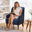 Upholstered Armchair with Footstool-1716296185