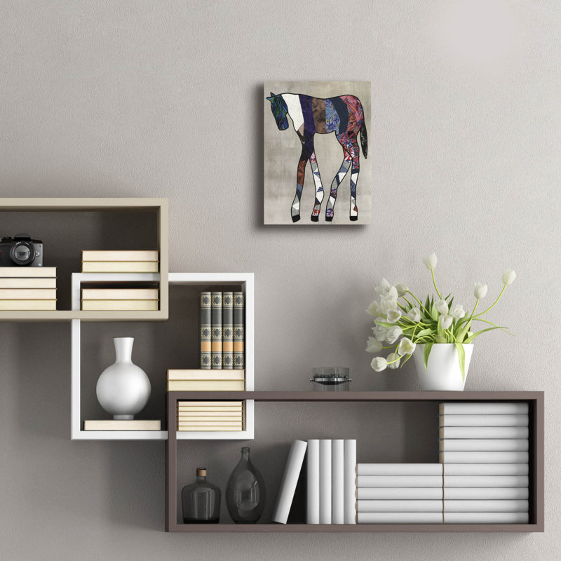  «Horse Parade 2» par Coco Good, art mural en verre acrylique, 12 po x 16 po