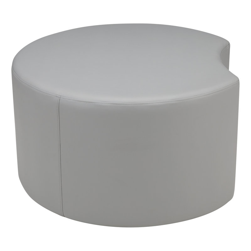 Tabouret en forme de croissant structuré en savoir plus, Gris clair, H 20 po x l 28 po x P 32,5 po