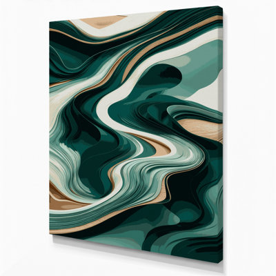 Abstract Landscape 51 Green Canvas Wall Art