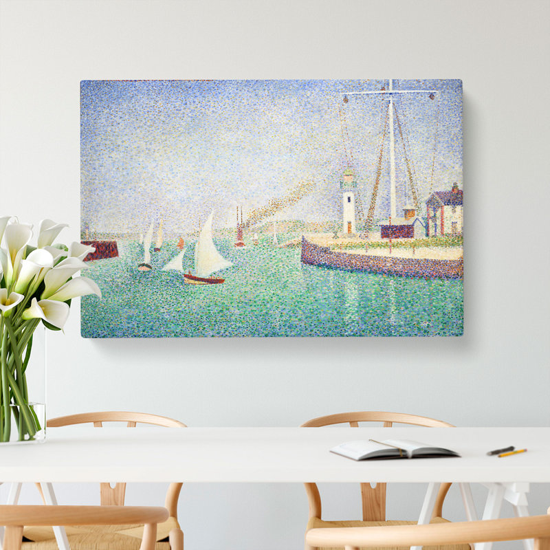 Entrance Of The Port Of Honfleur by Georges Seurat - Wrapped Canvas Painting, 50cm H x 76cm W x 3cm D