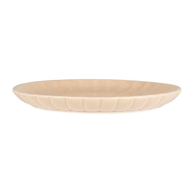 Assiette creuse ronde en grès avec glacis réactif, Pink