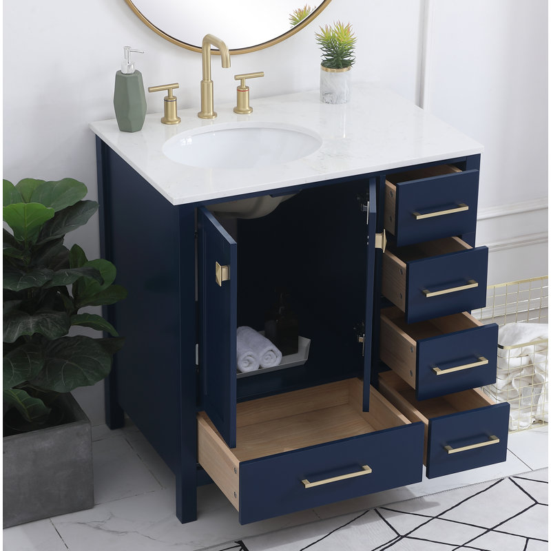 Ensemble de meuble-lavabo simple 32 po Hines, Bleu