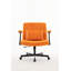 Fauteuil de bureau orange en velours orange avec accoudoirs croisés - élégant, confortable et ergonomique pour le bureau à domicile, les jeux et le maquillage