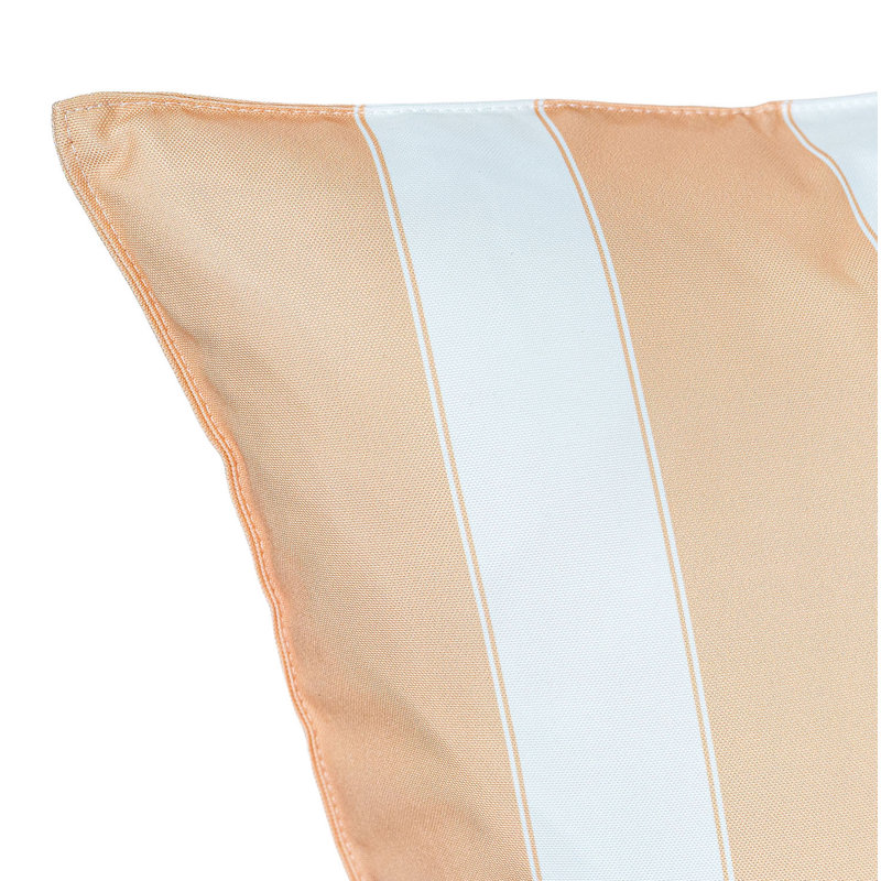 Ensemble de housses de coussin décoratives à double rayure pour l'extérieur, Beige