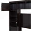 Lit double en bois avec armoire et tablette tout-en-un, espresso