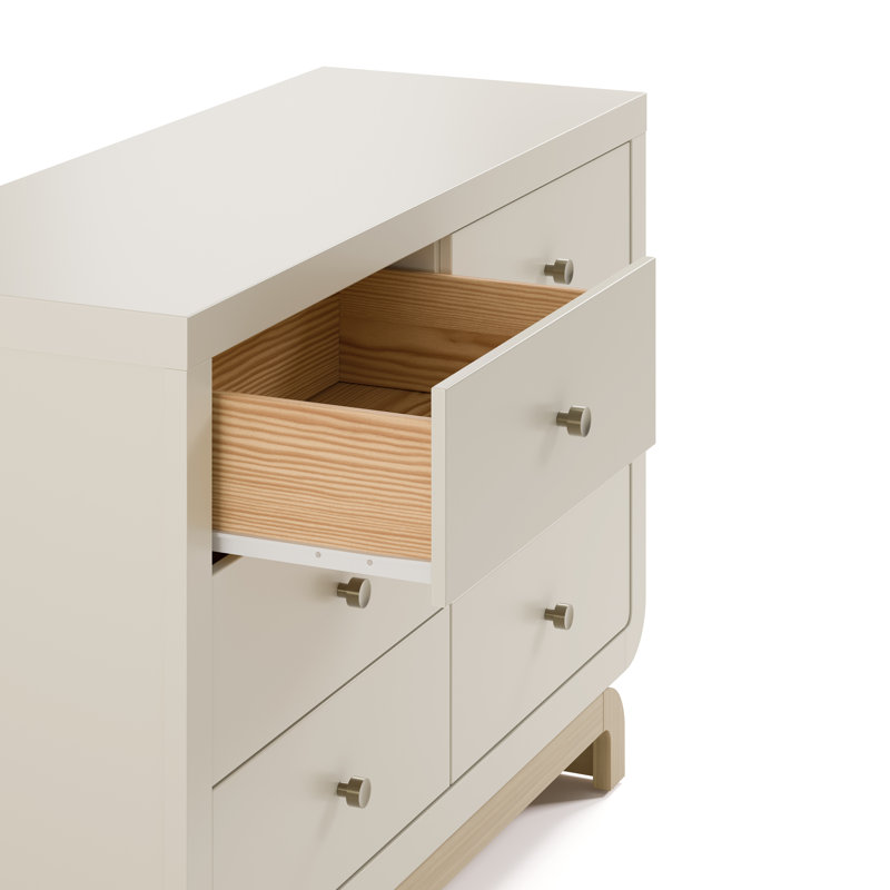 Commode 6 tiroirs Santorini, Avoine givrée / bois flottant