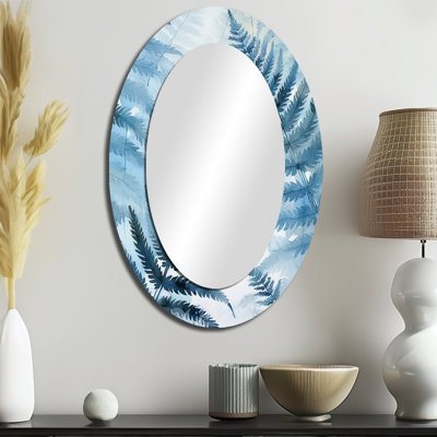 Fond de miroir bleu fougère bleue III