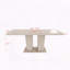 Table de salle à manger rectangulaire extensible pour 6 à 10 personnes avec motif de travertin veiné