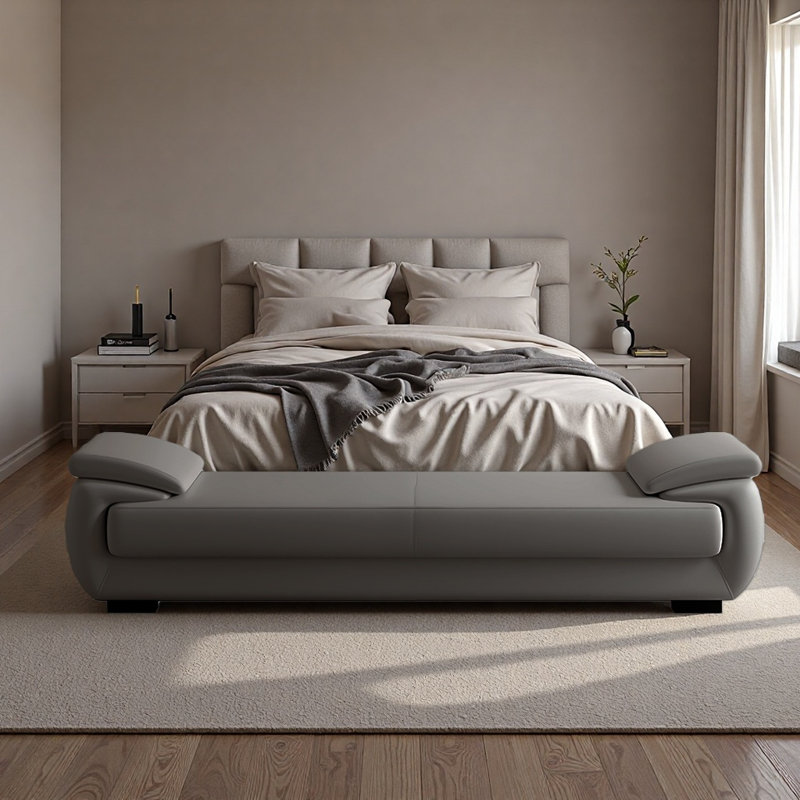 Spacious & Durable Artificial Leather Bed Bench