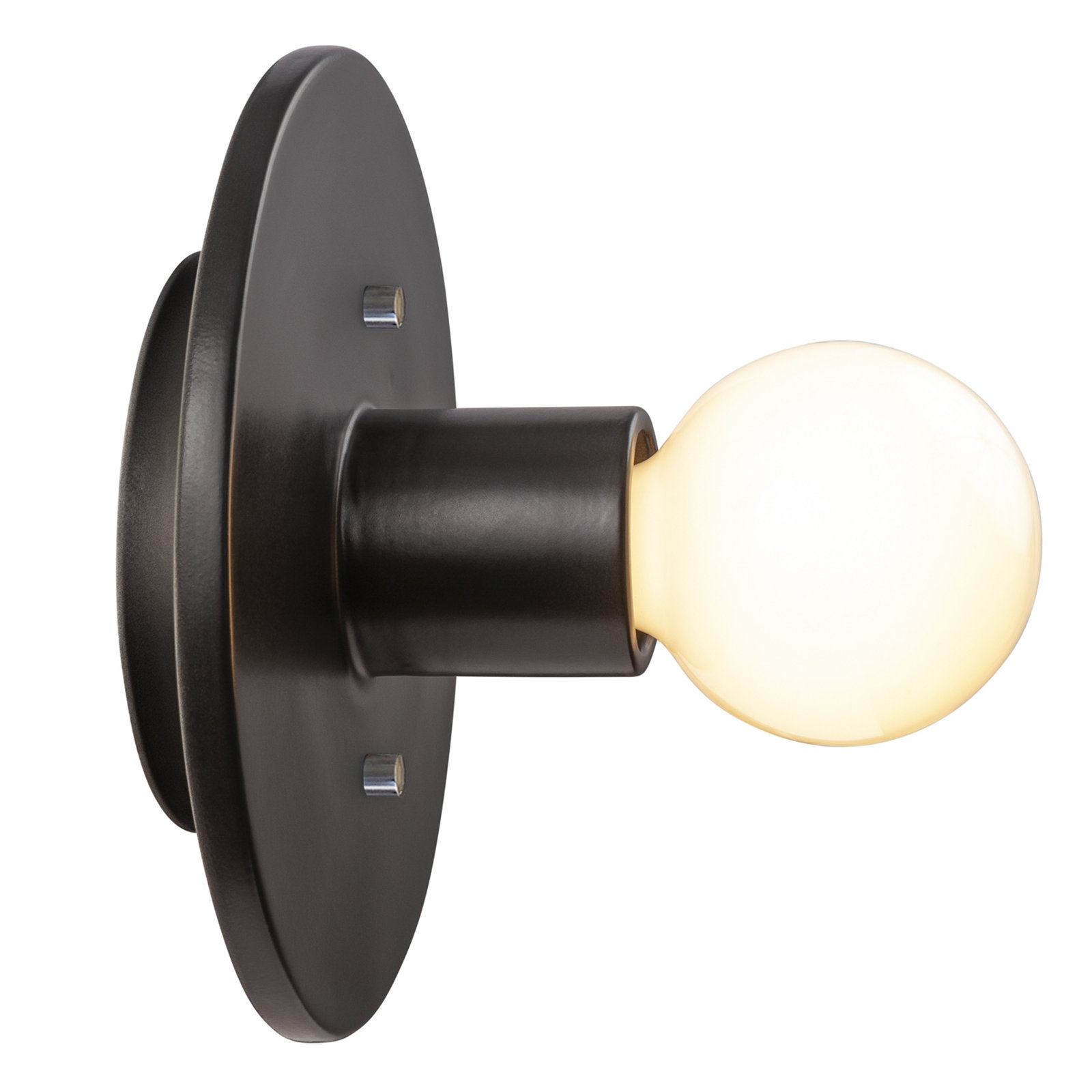 Single Light Dimmable Ceramic Flush Mount Sconce, Carbon Matte Black