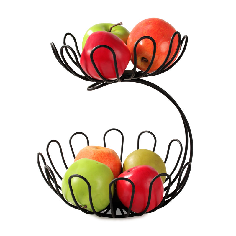 Rebrilliant Jamel Stainless Steel Fruit Bowl, Black