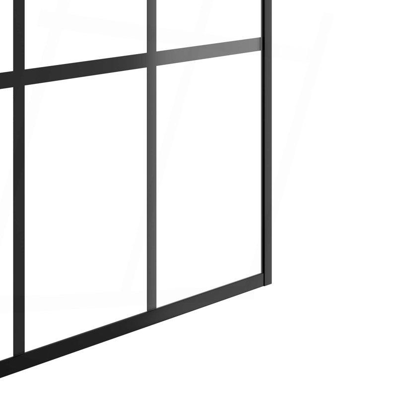 Écran de douche encadré en verre avec verre trempé sérigraphié 1/4 "6mm, barre de support, porte de douche