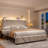 Queen Size Velvet Upholstered Storage Platform Bed Frame with Adjustable Height Headboard, LED Lighting, Charging Station and 11.8" Underbed Storage, No Box Spring Needed-2113428762-2113428759