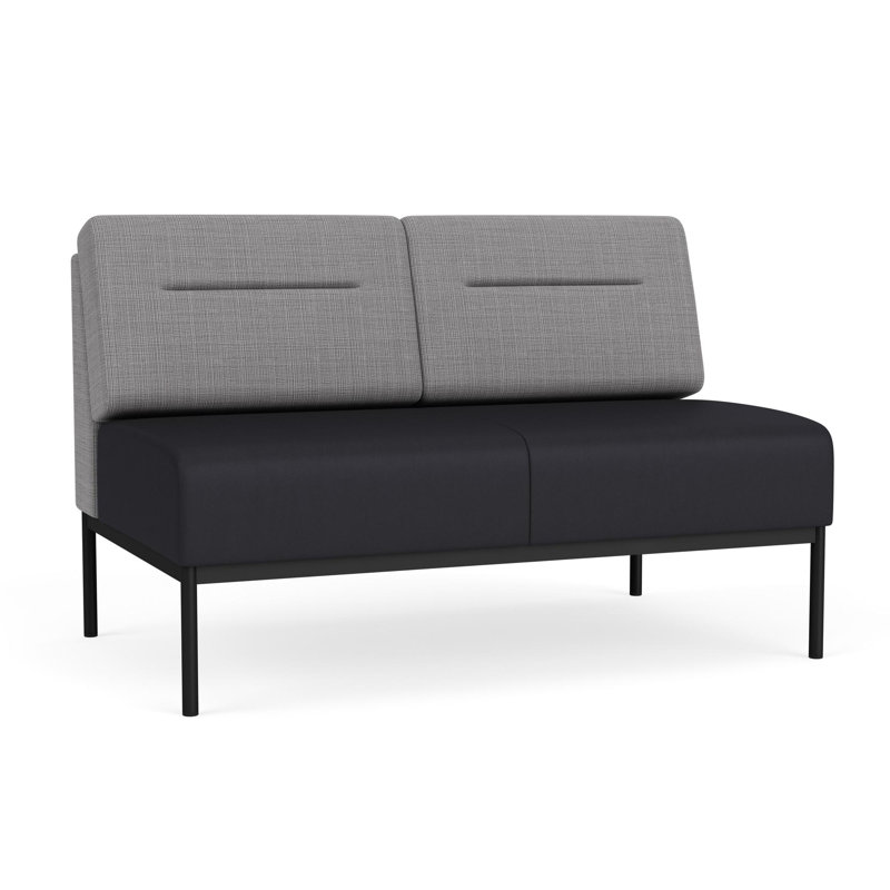 Causeuse Darsey, Sans alimentation, Gris chambray; noir Patriot Plus, Noir
