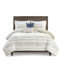 Édredon double / grand - Coussin géométrique bleu et taupe 2 taies d'oreiller