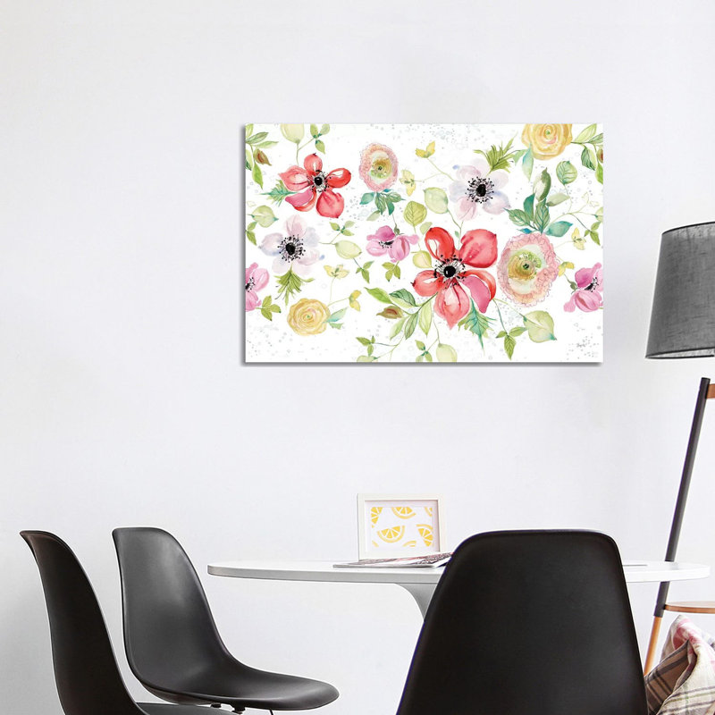 Spray Of Anemones I by Kristy Rice - Wrapped Canvas Painting, 101.6 cm H x 66.04 cm W x 3.175 cm D