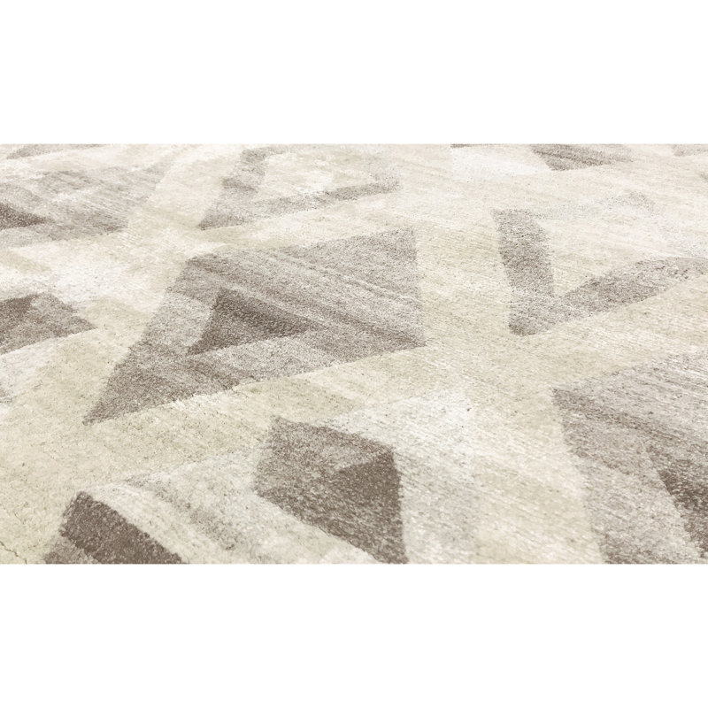 Tapis naturel et beige noué à la main de haute qualité, Rectangle 8' x 10'