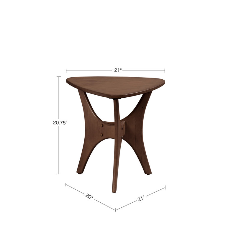 Table d'appoint triangulaire en bois, Brun