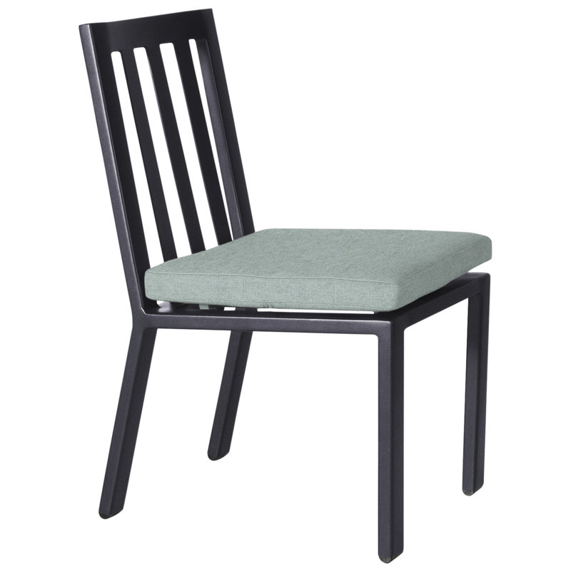 Aris Outdoor Dining Side Chair, Vista Dune, Graphite
