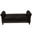 Banc brun avec cuir d'unité centrale - structure en bois massif, l 49,47 po x P 19,83 po, H 21,06 po, revêtement de décoration élégant, base, endroit confortable