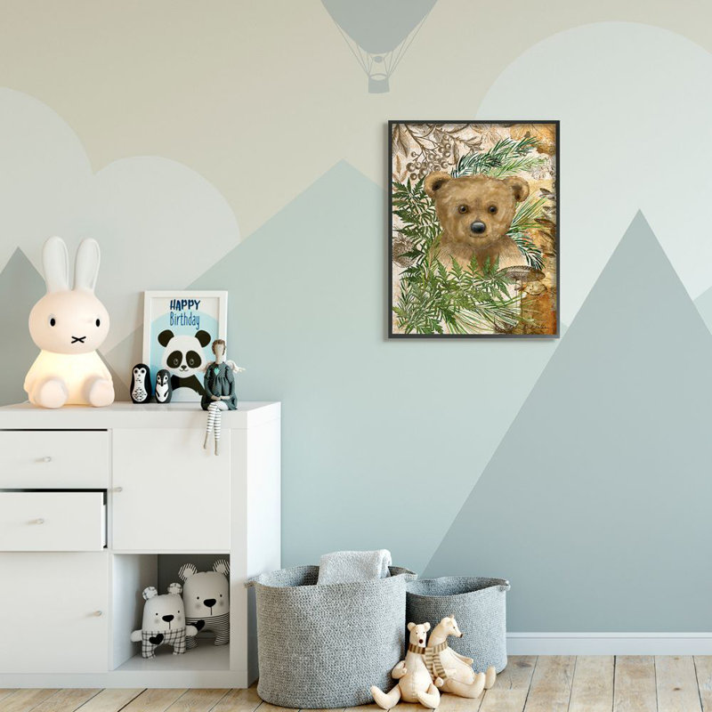 «Teddy Bear Cub Nursery Forest Animal» par Sherri Buck Baldwin - impression d'art graphique, H 30 po x l 24 po x 1,5 po