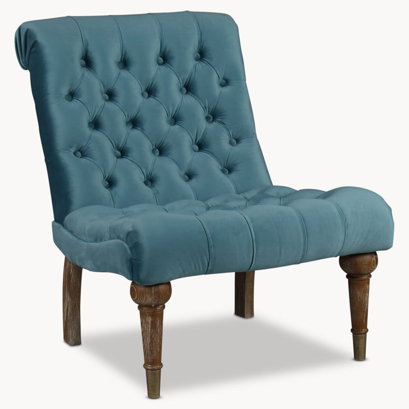 Argelis Upholstered Slipper Chair, Blue