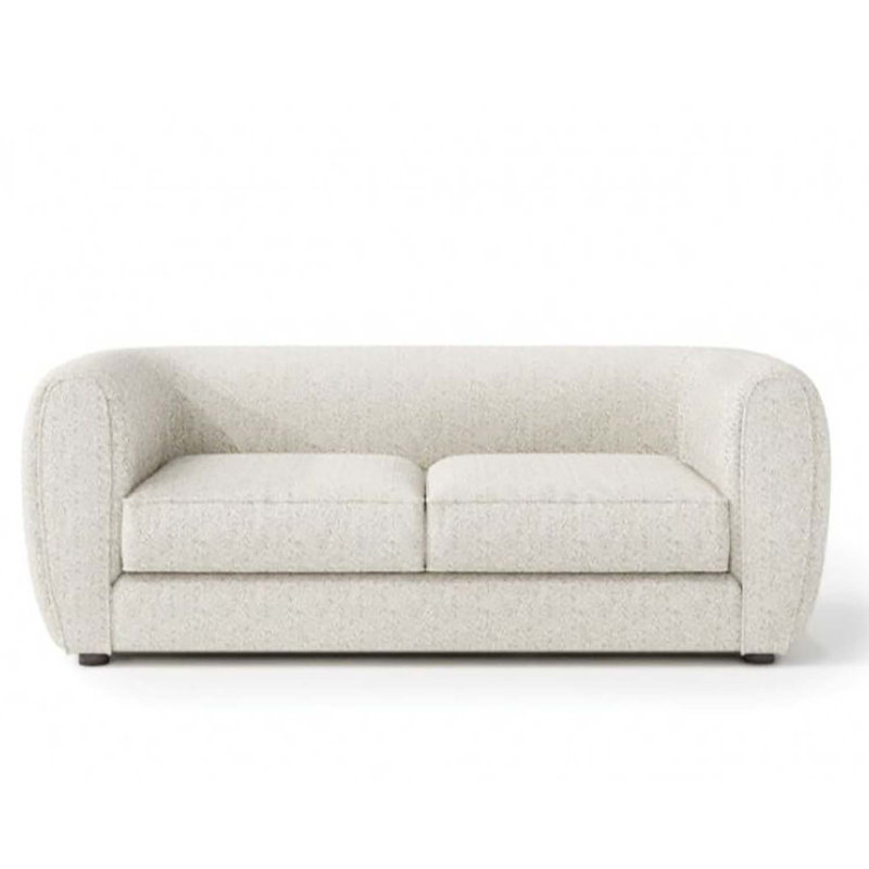Arjen 67'' Tuxedo Arm Loveseat, Off-White Boucle