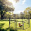 Parc pour enfants en métal robuste avec porte, enclos pour chien pour l'extérieur-1113275202