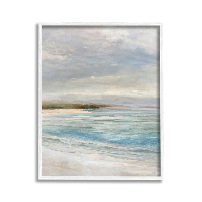 «Overcast Beach Scenery», art de la giclée par Amber Sterling, Estampe numérique encadrée blanc bord de mer