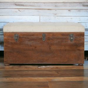 Patnaude Solid Wood Flip top Storage Bench