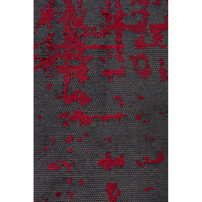 Rapture Gray/Red Abstract Luxury Area Rug, Rectangle 7'10" x 9'10"