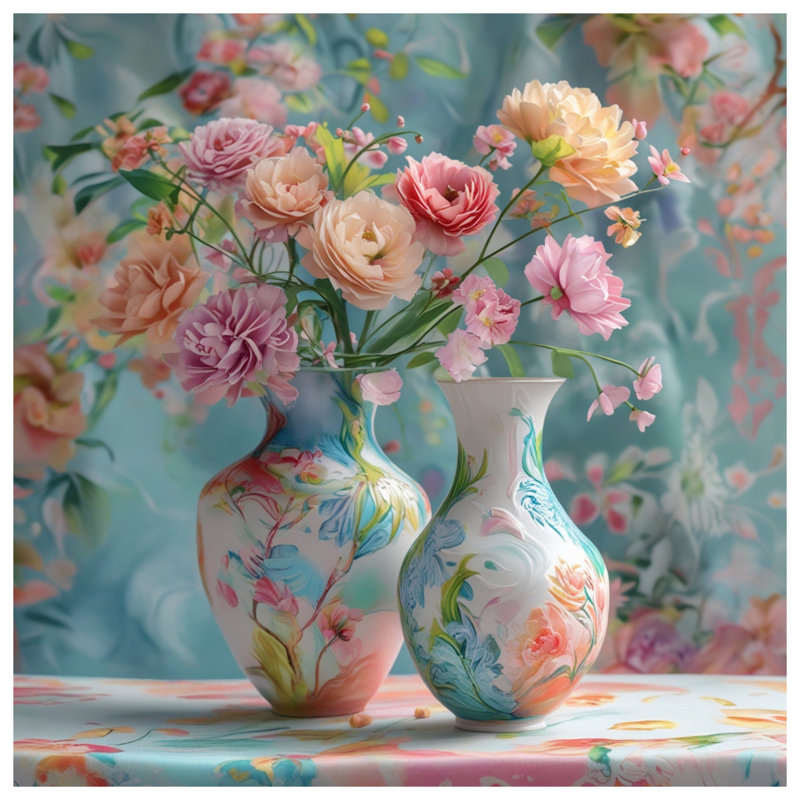 Housses de couette à motif floral, Grand lit