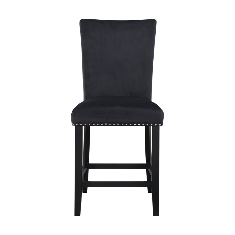 Tabouret de lit en velours noir Global Furniture USA
