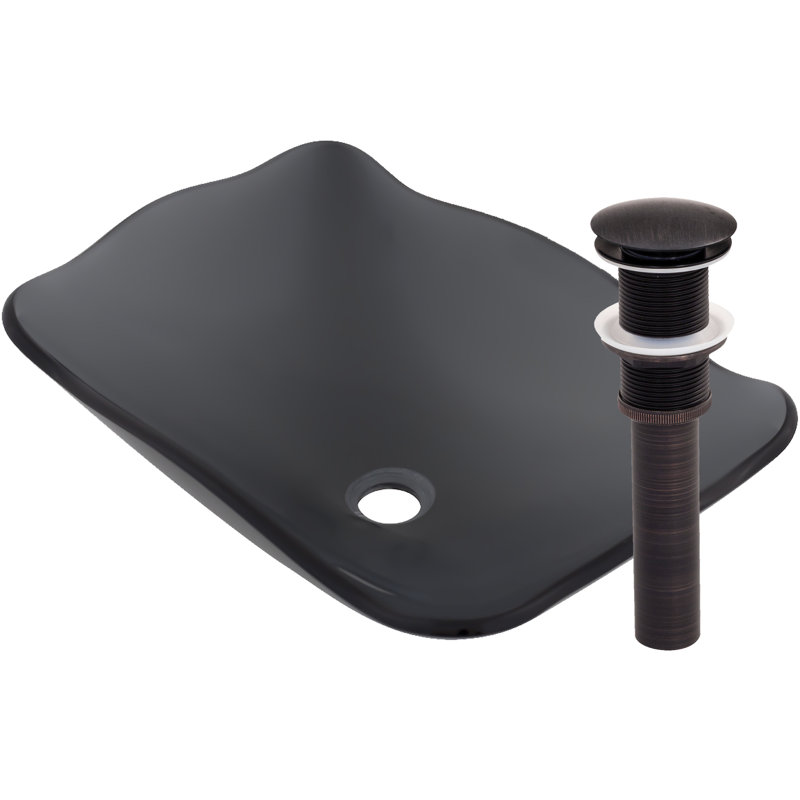 Novatto 15'' Glass Specialty Bathroom Sink, Oil Rubbed Bronze