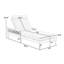 Chaise longue simple inclinable avec coussins 82,5 po Nao