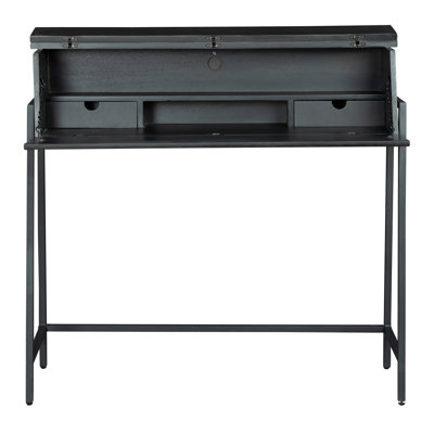 Solid Wood Top Metal Base Writing Desk