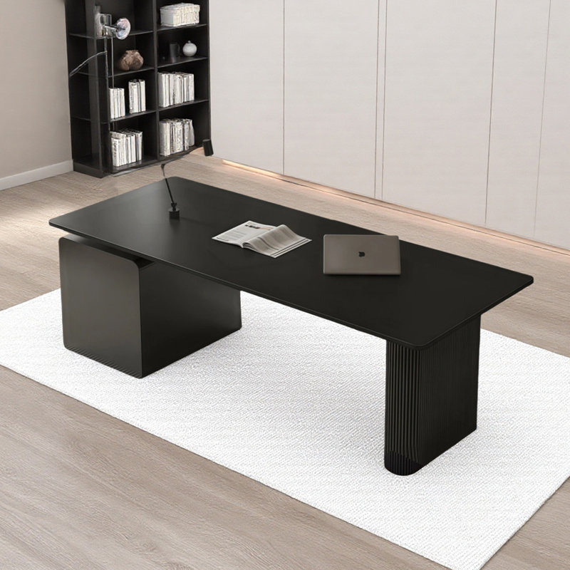 Bureau noir haut de gamme de luxe, H 29,52 po x l 62,99 po x P 31,49 po