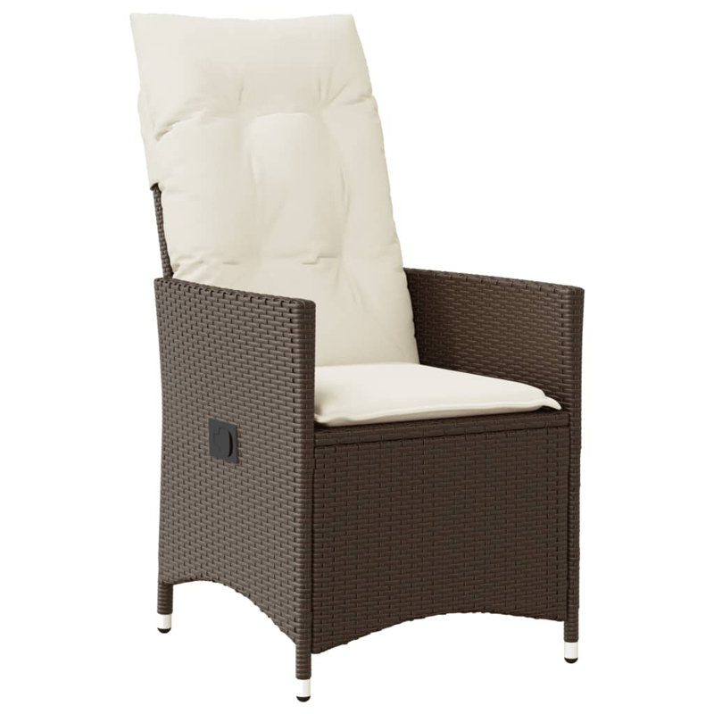  Chaise de jardin inclinable en PE brun rotin standard