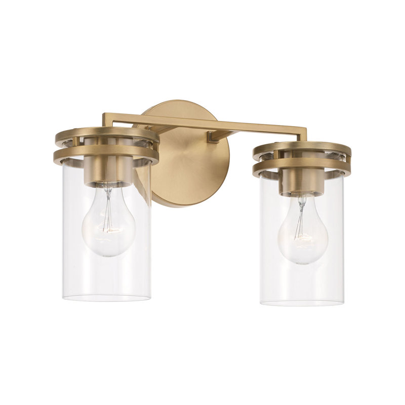 2 - Light Dimmable Vanity Light, Gold