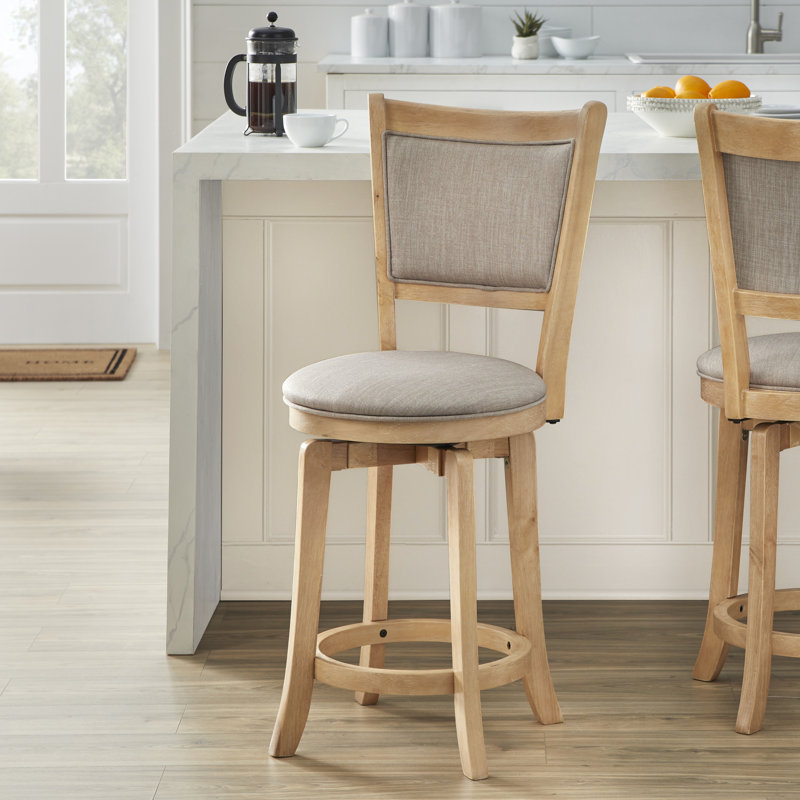 Tabouret de bar et de comptoir pivotant Amelia, Tabouret de bar (assise de 30 po de hauteur), Naturel