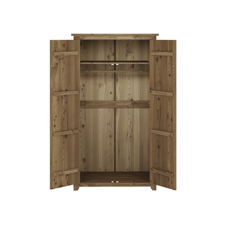 Throop 2 Door Wood Wardrobe, Brown